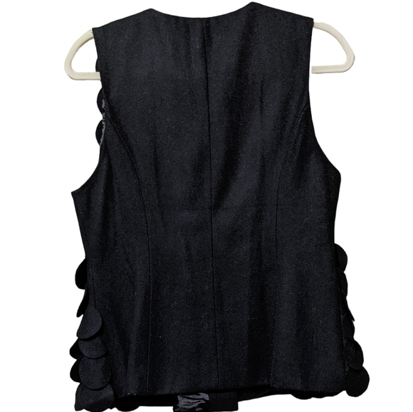 Ark & Co Black wool vest with circle designs exposed zipper off center L… - Picture 2 of 9